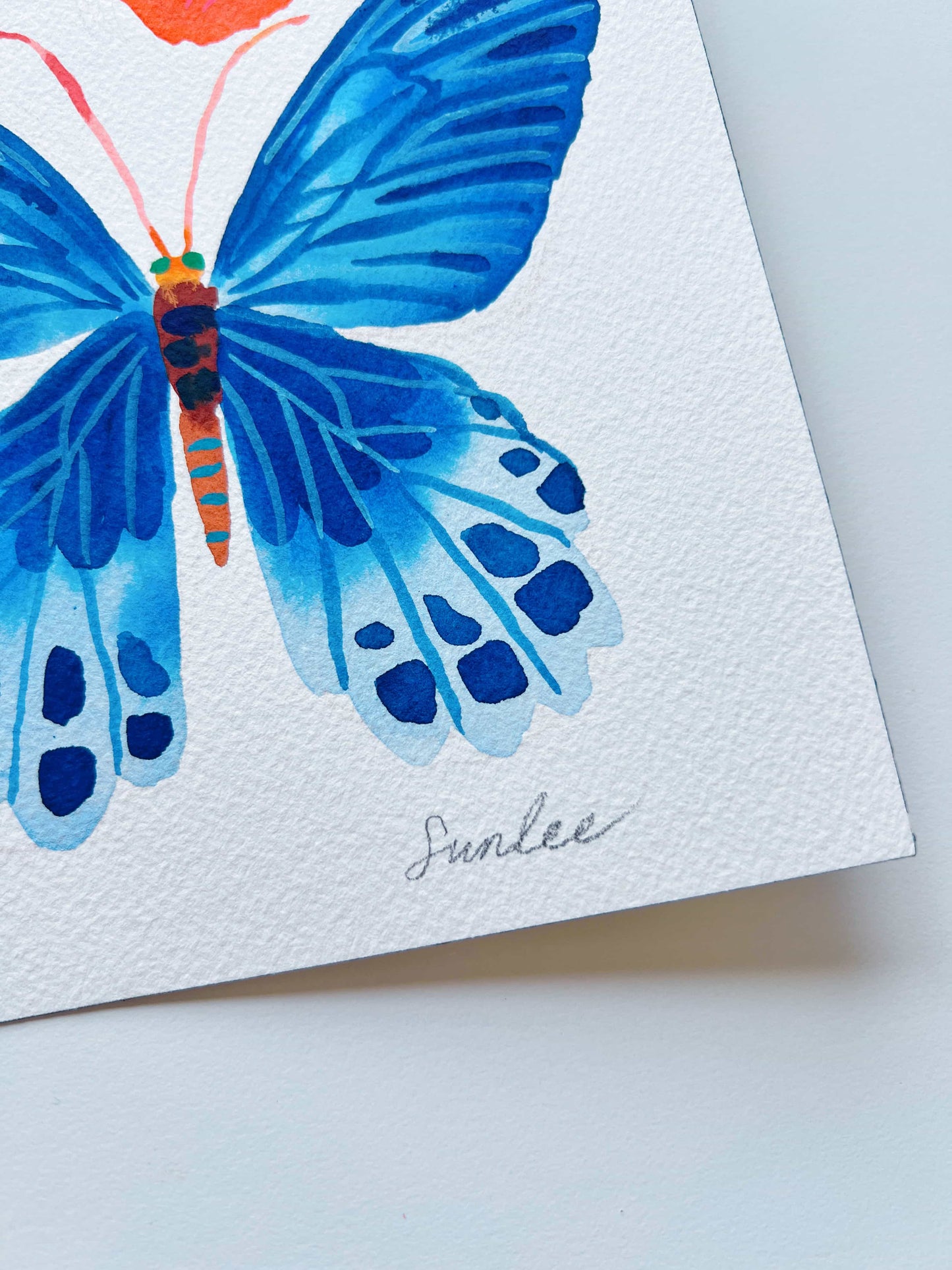 Original gouache, watercolor, and acrylic painting by Sun Lee from the 'Whispers of Spring' collection. This vibrant piece features a whimsical depiction of nature with bright flowers, butterflies, and birds, capturing the energy and beauty of spring. Perfect for nature lovers and those seeking aesthetic watercolor and gouache artwork, bringing joy and color to your space.
