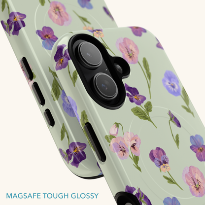 Pansy (Green) Magsafe Tough Phone Case