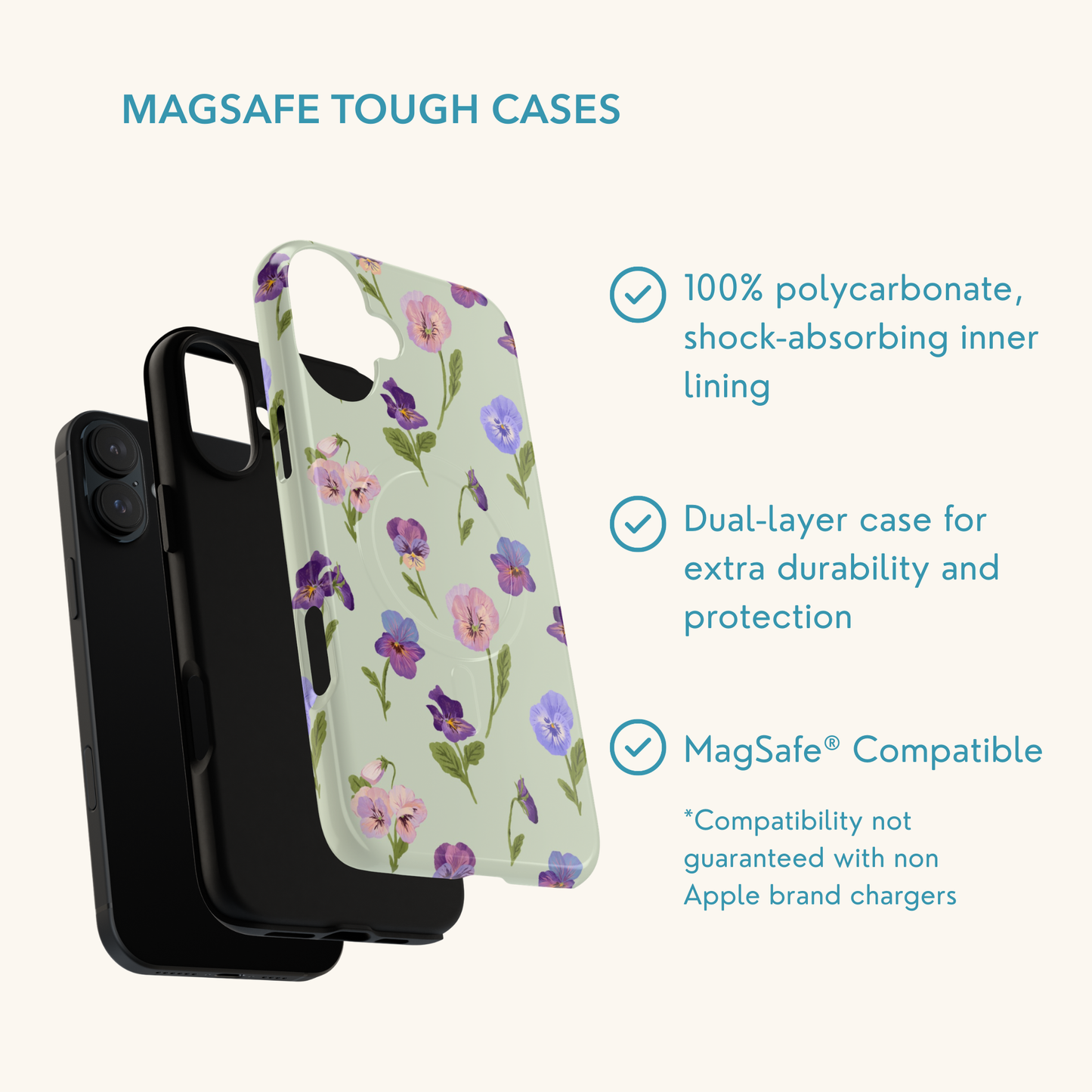 Pansy (Green) Magsafe Tough Phone Case