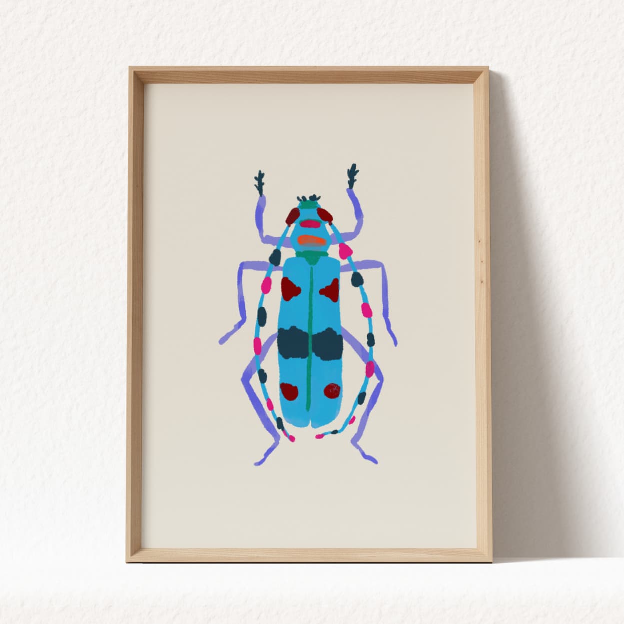 Colorful Beetles Art Prints - Set of 6