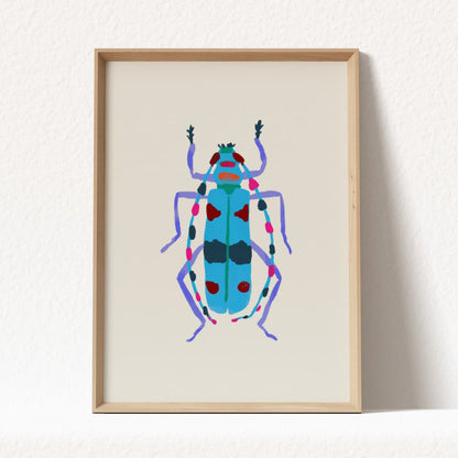 Colorful Beetles Art Prints - Set of 6