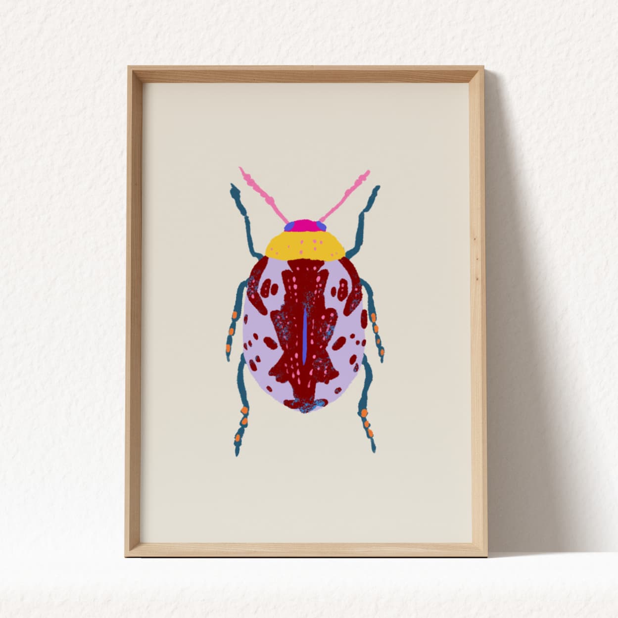 Colorful Beetles Art Prints - Set of 6