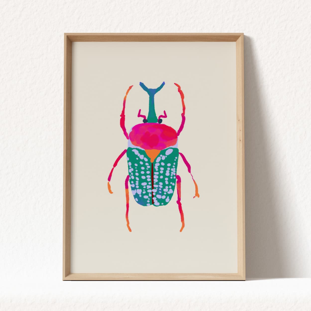 Colorful Beetles Art Prints - Set of 6