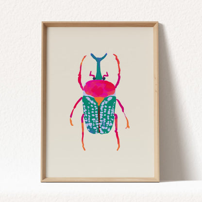 Colorful Beetles Art Prints - Set of 6