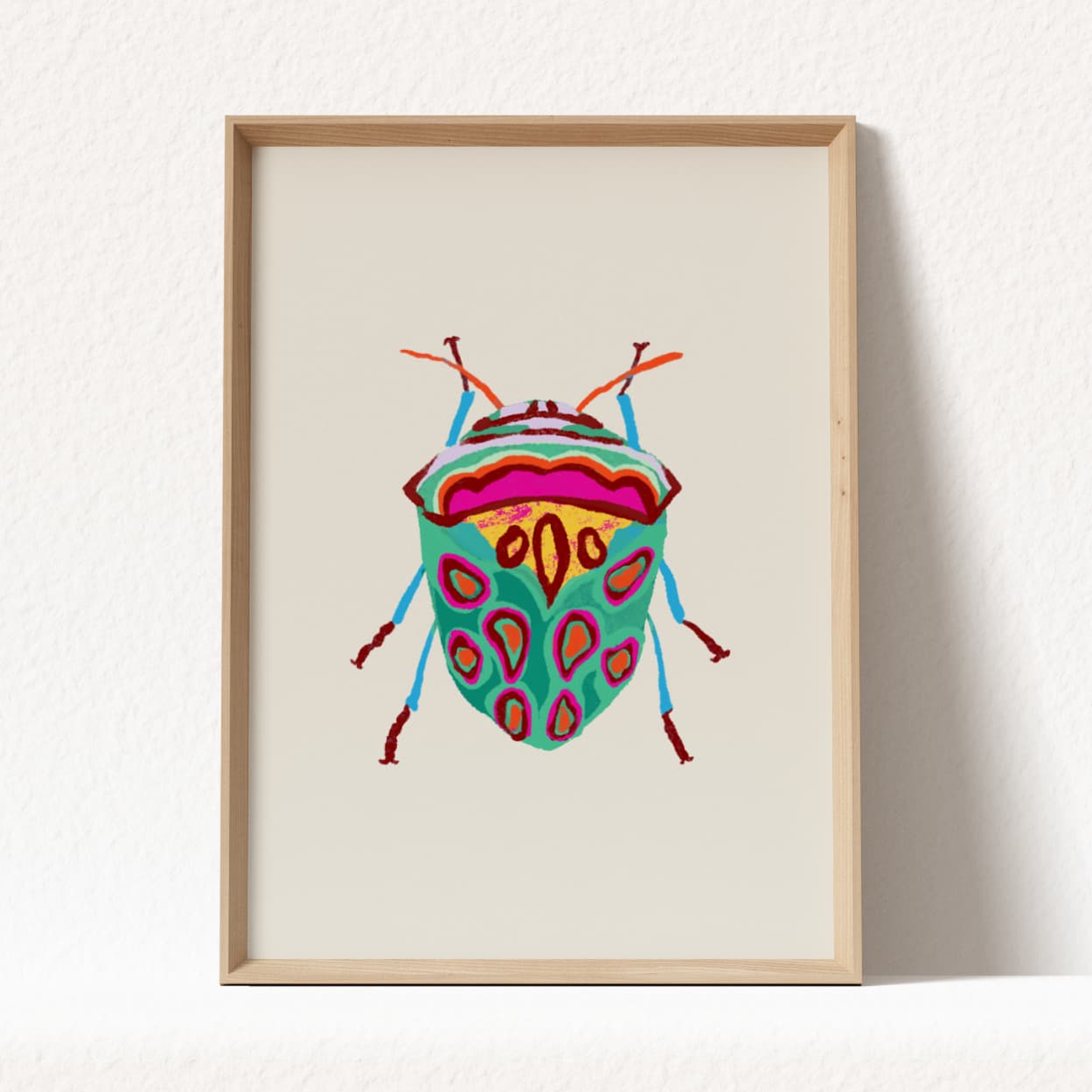 Colorful Beetles Art Prints - Set of 6