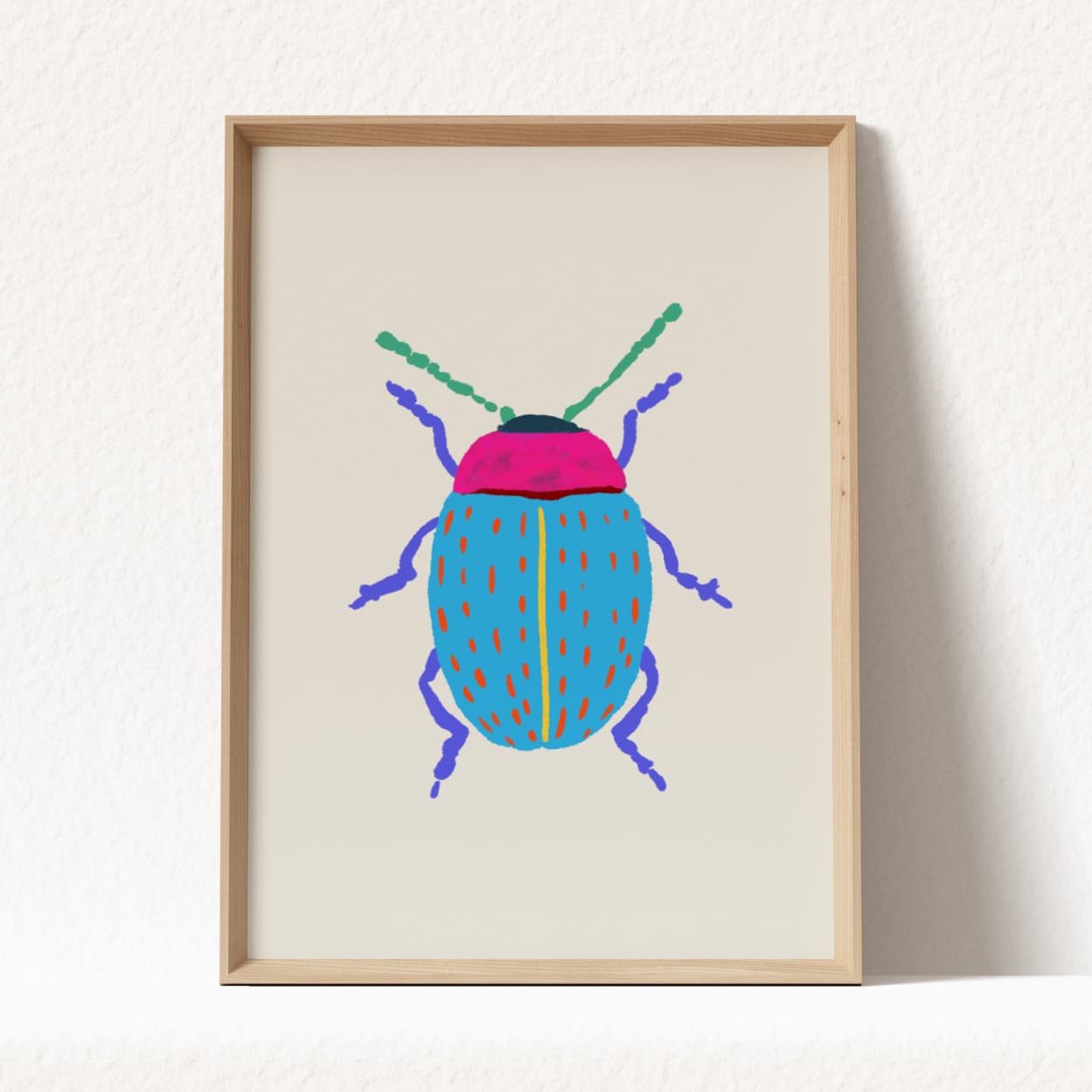 Colorful Beetles Art Prints - Set of 6