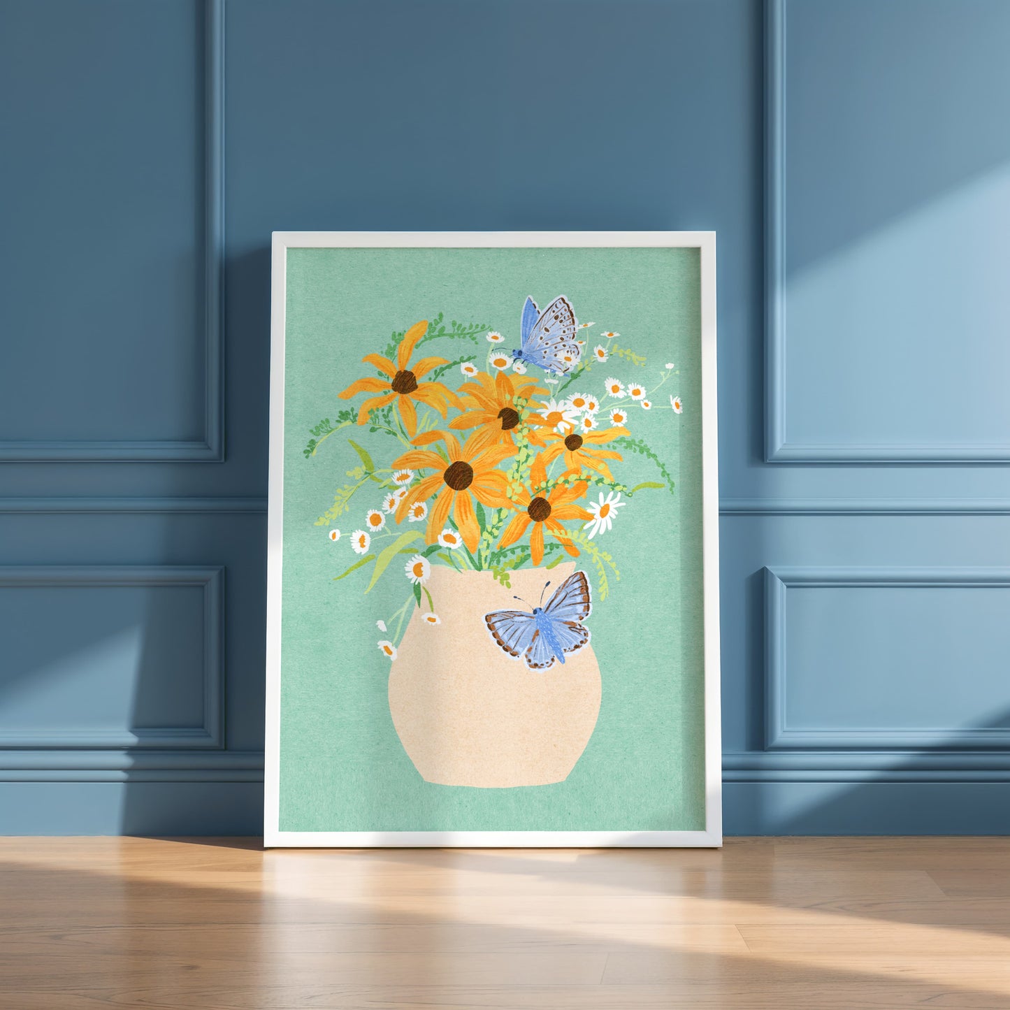 Artwork of flowers and butterflies by Sun Lee
