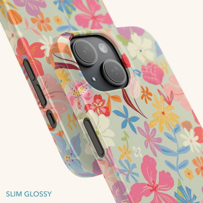 Dancing Blooms Slim Phone Case