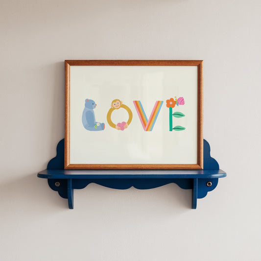 Art print featuring playful typography in cheerful colors with textured brushstrokes – vibrant and creative illustration for children's rooms and playful home decor