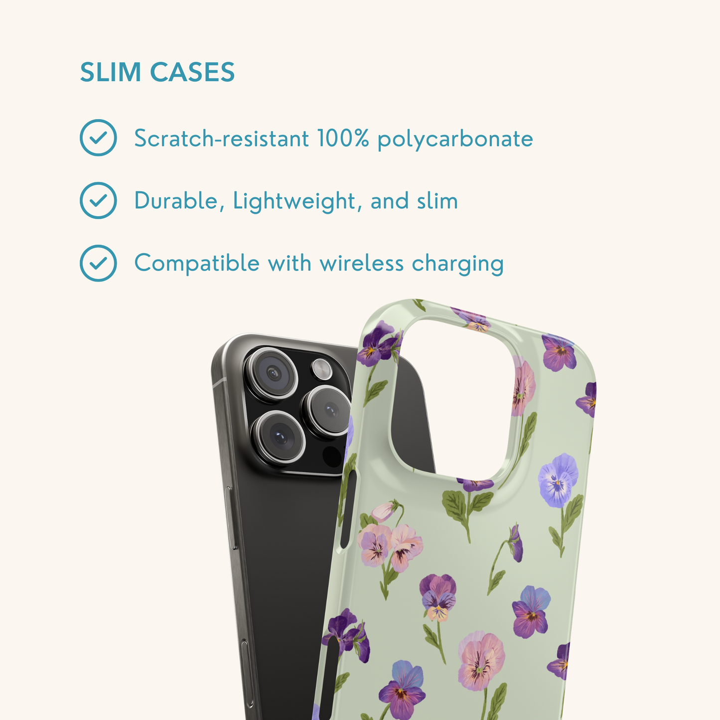 Pansy (Green) Slim Phone Case