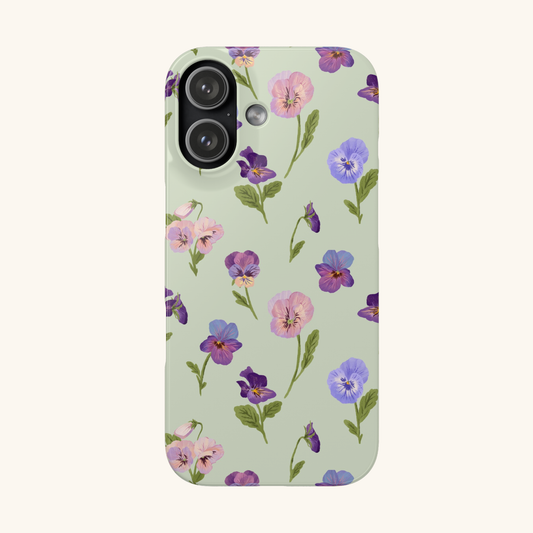 Pansy (Green) Slim Phone Case