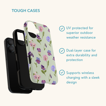 Pansy (Green) Tough Phone Case