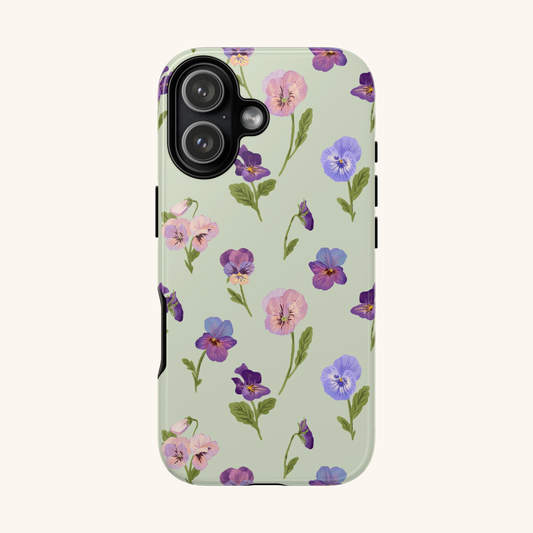 Pansy (Green) Tough Phone Case